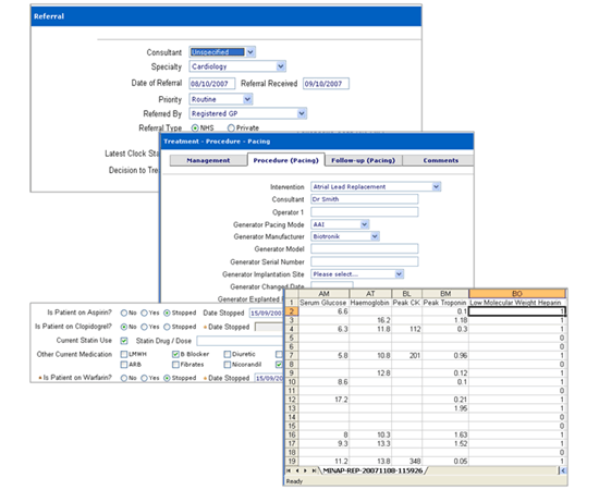 Clinical Audit screen shots
